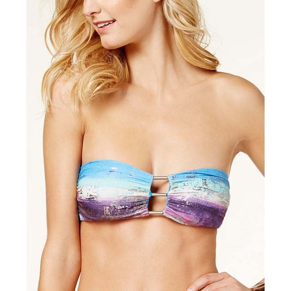 Carmen Marc Valvo Infusion Womens Pacific Sunset Metallic Bandeau Bikini Top